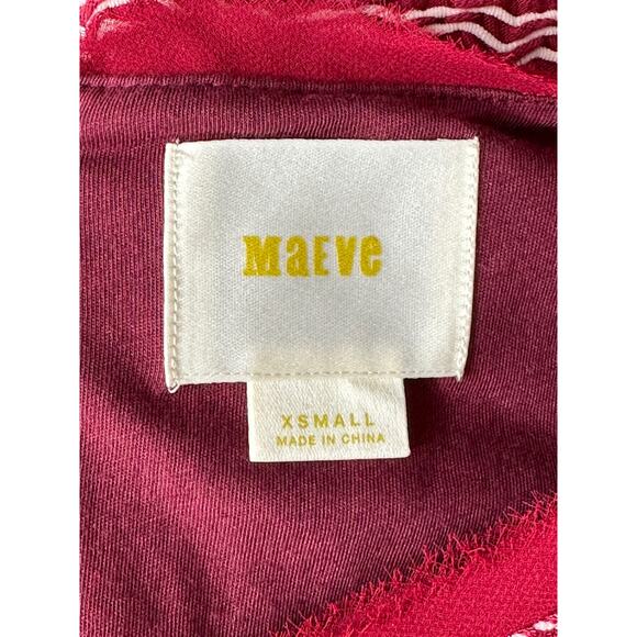 Maeve Anthropologie Dress Womens XS Red Dora Textured Mini Holiday Date Nite - Picture 6 of 9